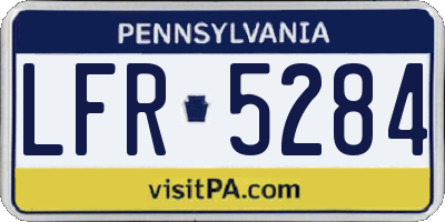 PA license plate LFR5284