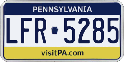 PA license plate LFR5285
