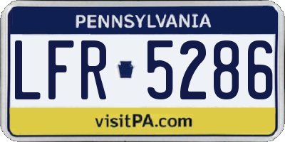 PA license plate LFR5286
