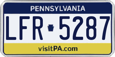 PA license plate LFR5287