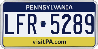 PA license plate LFR5289
