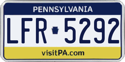 PA license plate LFR5292
