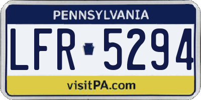 PA license plate LFR5294