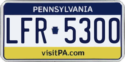 PA license plate LFR5300