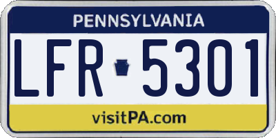 PA license plate LFR5301
