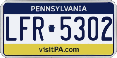 PA license plate LFR5302