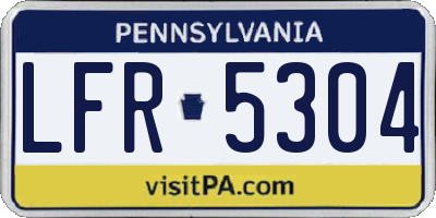 PA license plate LFR5304
