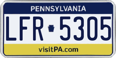 PA license plate LFR5305