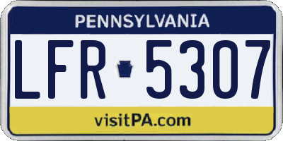 PA license plate LFR5307