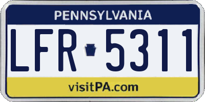 PA license plate LFR5311