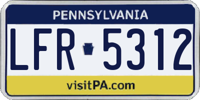 PA license plate LFR5312