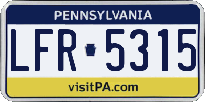 PA license plate LFR5315