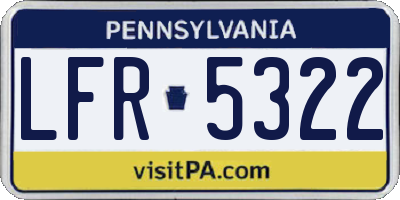 PA license plate LFR5322