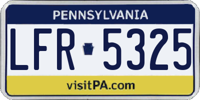 PA license plate LFR5325