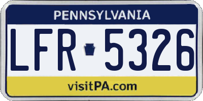 PA license plate LFR5326