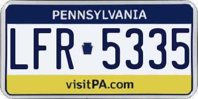 PA license plate LFR5335