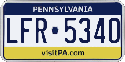 PA license plate LFR5340
