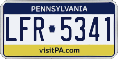PA license plate LFR5341