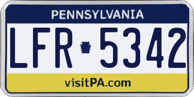 PA license plate LFR5342