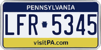 PA license plate LFR5345