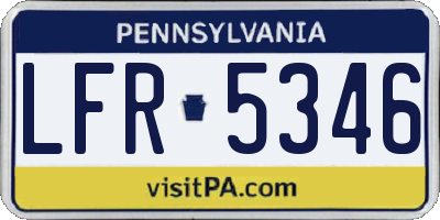 PA license plate LFR5346