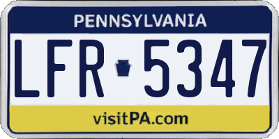 PA license plate LFR5347