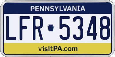 PA license plate LFR5348