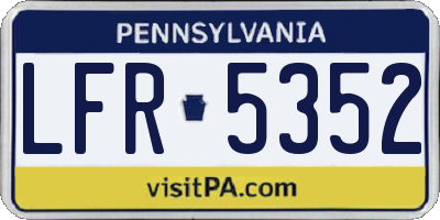 PA license plate LFR5352