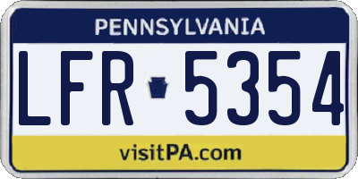 PA license plate LFR5354