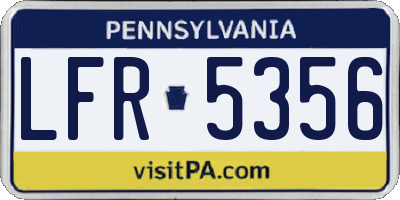 PA license plate LFR5356