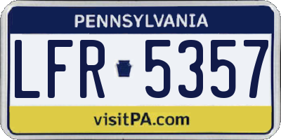 PA license plate LFR5357