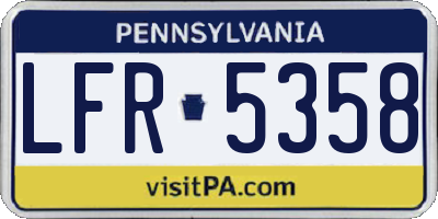 PA license plate LFR5358
