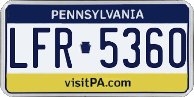 PA license plate LFR5360