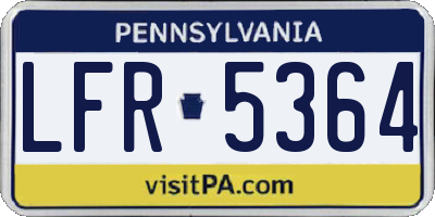 PA license plate LFR5364