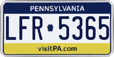 PA license plate LFR5365