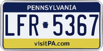 PA license plate LFR5367