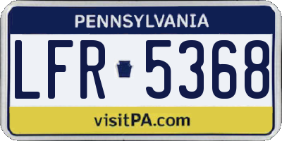PA license plate LFR5368