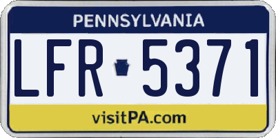 PA license plate LFR5371