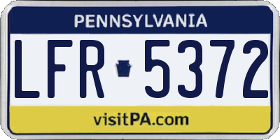 PA license plate LFR5372