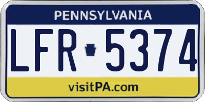 PA license plate LFR5374