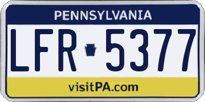 PA license plate LFR5377