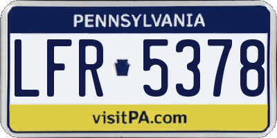 PA license plate LFR5378