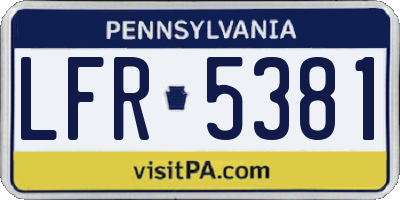 PA license plate LFR5381
