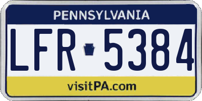 PA license plate LFR5384