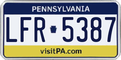 PA license plate LFR5387
