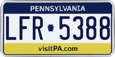 PA license plate LFR5388