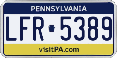 PA license plate LFR5389