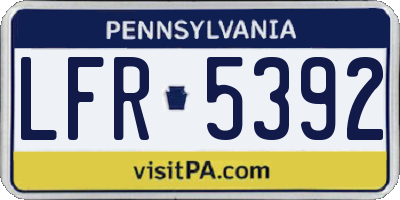 PA license plate LFR5392