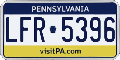 PA license plate LFR5396