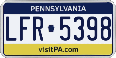 PA license plate LFR5398